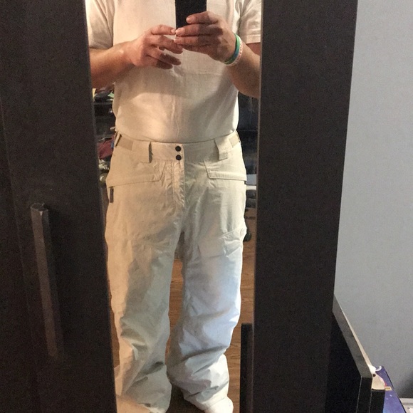 THE NORTH FACE HyVent CREAM SKI PANTS WOMENS SZ L/ MENS M UNISEX EUC 🔥 - Picture 8 of 10